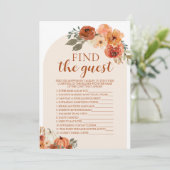 Boho Herfst pompoen Vind het gast Baby shower spel Kaart (Staand voorkant)