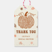 Boho Herfst pompoen Vrijgezellenfeest gunst dank u Cadeaulabel (Achterkant)