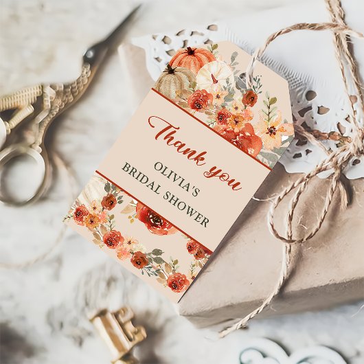 Boho Herfst pompoen Vrijgezellenfeest gunst dank u Cadeaulabel