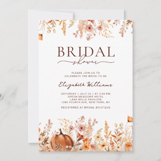 Boho Herfst pompoen Vrijgezellenfeest Kaart (Voorkant)