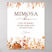 Boho Herfst Pompoen Vrijgezellenfeest Mimosa Bar Poster (Voorkant)