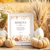 Boho Herfst Pompoen Vrijgezellenfeest Mimosa Bar Poster