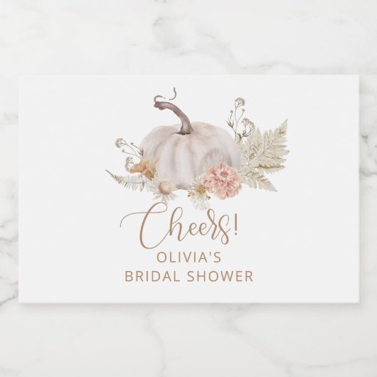 Boho herfst pompoen vrijgezellenfeest Mousserende  Sparkling Wijnetiket (Enkel label)