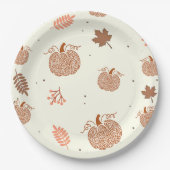 Boho Herfst Pompoen Vrijgezellenfeest Papier Borde Papieren Bordje (Voorkant)