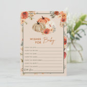 Boho Herfst pompoen wensen voor Baby shower spel K Kaart (Staand voorkant)