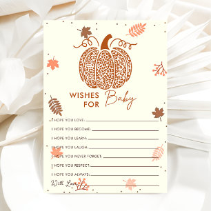 Boho Herfst pompoen wensen voor Baby shower spel K Kaart