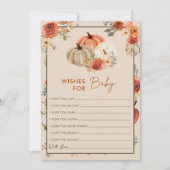 Boho-herfst Pompoen Wensen Voor Baby Shower Spelka Kaart (Voorkant)