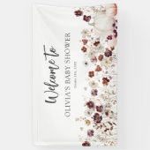 Boho-herfst-pompoen-wildebloem-babyshower Spandoek (Verticaal)
