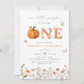 Boho Herfst Pompoen Wildflower 1e Verjaardag Kaart (Voorkant)