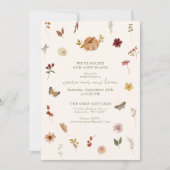 Boho Herfst Pompoen Wildflower Housewarming Uitnod Feestdagenkaart (Voorkant)