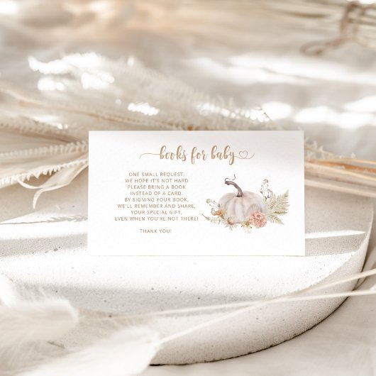 Boho herfst pompoenboeken voor baby informatiekaartje