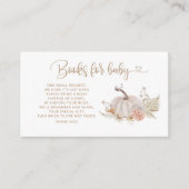 Boho herfst pompoenboeken voor baby-kaartjesbehuiz informatiekaartje (Voorkant)