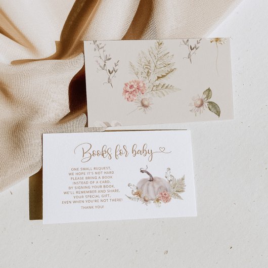 Boho herfst pompoenboeken voor baby-kaartjesbehuiz informatiekaartje