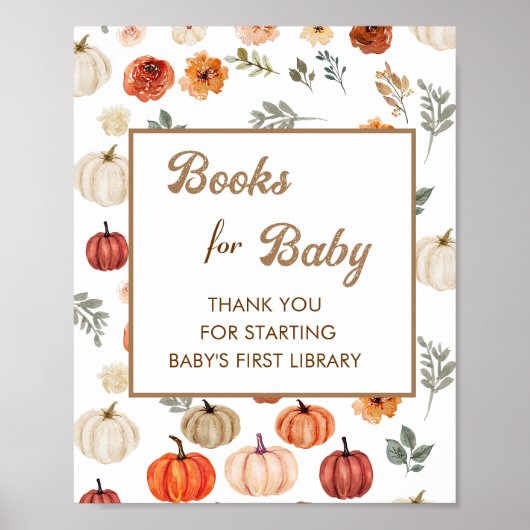 Boho Herfst Pompoenboeken voor Baby Poster (Voorkant)