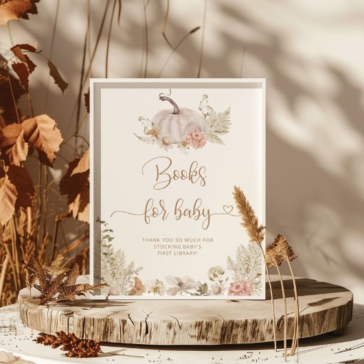 Boho herfst pompoenboeken voor baby poster