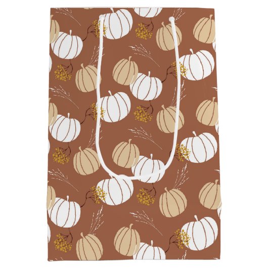 Boho Herfst pompoenen Medium Cadeauzakje (Achterkant)
