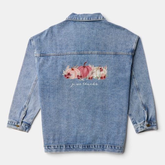 Boho Herfst pompoenen tekst denim jas Denim Jacket (Achterkant)