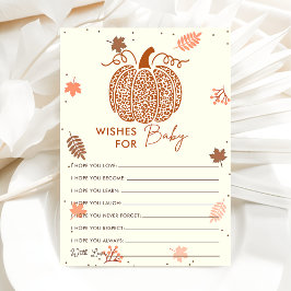 Boho-herfst-pompoenwensen voor babyshower-spelkaar kaart
