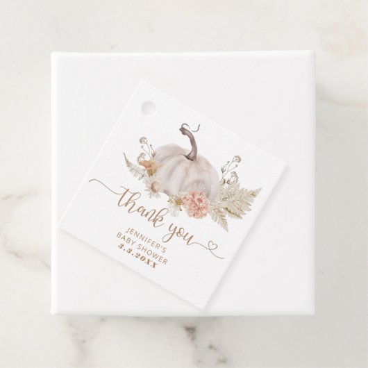 Boho herfst pumpkin bedankt je label (In situ)