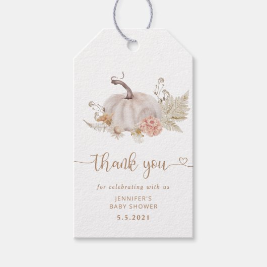 Boho herfst pumpkin bedankt je label cadeaulabel (Voorkant)