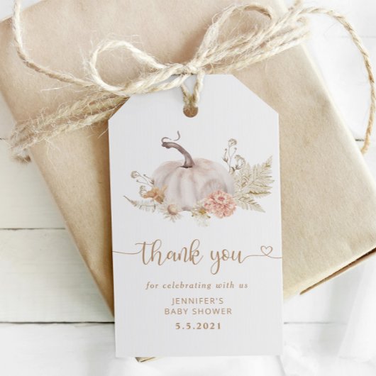 Boho herfst pumpkin bedankt je label cadeaulabel