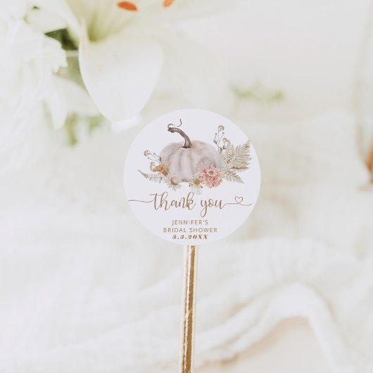 Boho herfst pumpkin bedankt jullie klassieke ronde ronde sticker