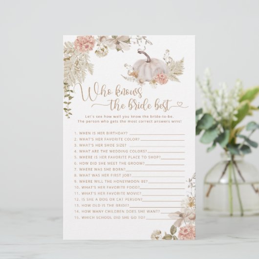 Boho herfst pumpkin die het beste spel kent (Staand voorkant)