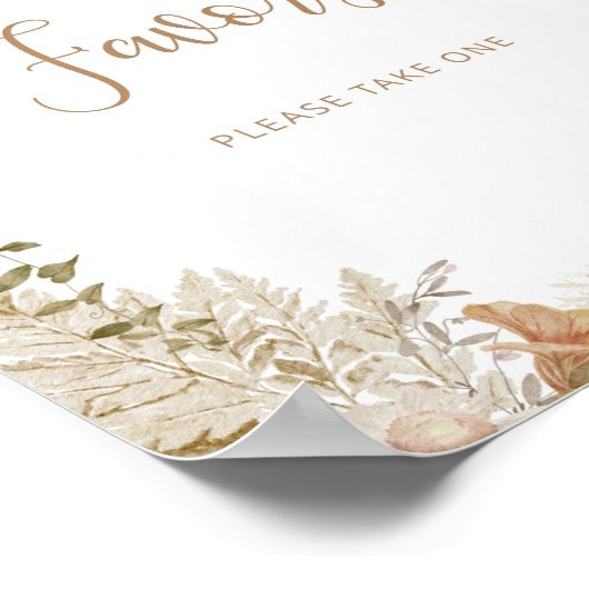 Boho herfst pumpkin Favors Neem Poster (Hoek)