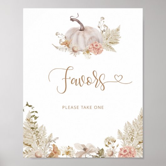 Boho herfst pumpkin Favors Neem Poster (Voorkant)