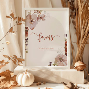 Boho herfst pumpkin Favors Neem Poster