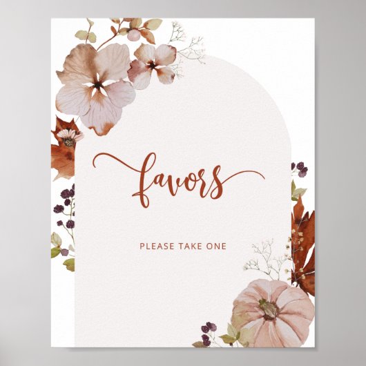 Boho herfst pumpkin Favors Neem Poster (Voorkant)