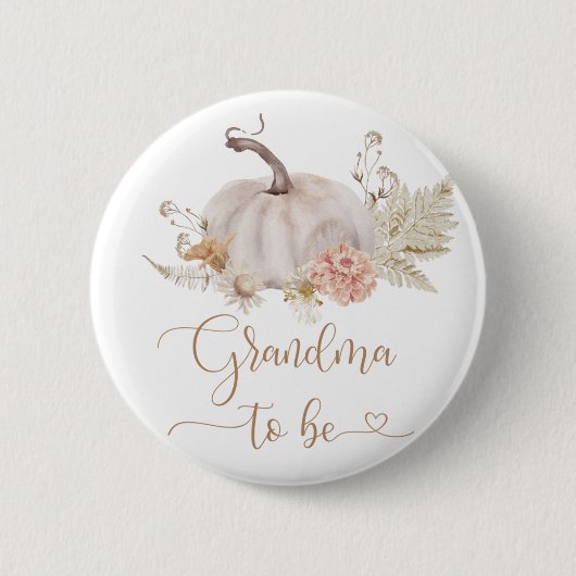 Boho herfst pumpkin Grandma om Button te worden (Voorkant)