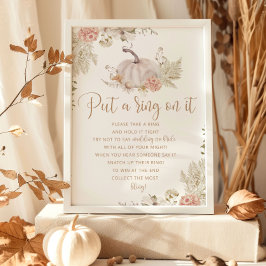 Boho herfst pumpkin heeft een ring op het poster g