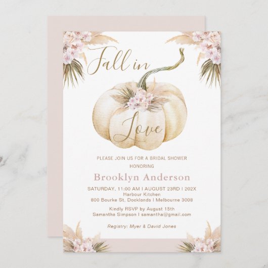 Boho Herfst Pumpkin Herfst in Love Vrijgezellenfee Kaart (Voorkant / Achterkant)