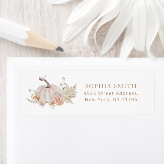 Boho herfst pumpkin Return Address Label (Insitu)