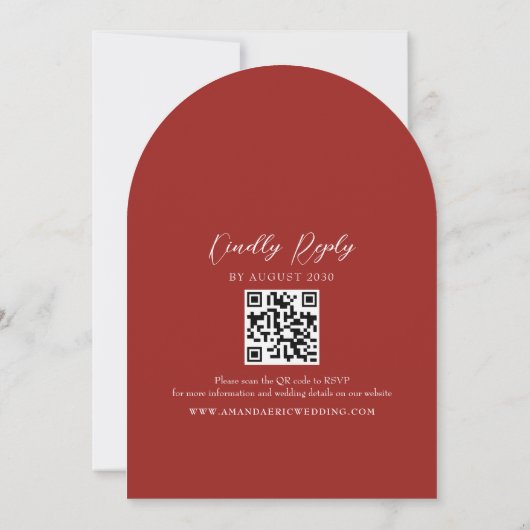 Boho-herfst QR-code bruiloft Kaart (Achterkant)