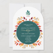 Boho Herfst QR Code Wedding Kaart (Voorkant)