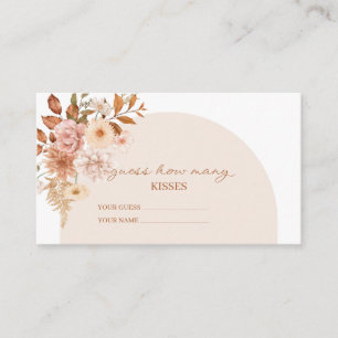 Boho herfst raden hoeveel kussen er in het bruidss informatiekaartje