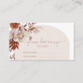 Boho herfst raden hoeveel kussen er in het bruidss informatiekaartje (Voorkant)