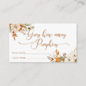 Boho herfst raden hoeveel pompoenen informatiekaartje (Voorkant)