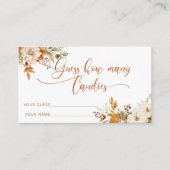 Boho herfst raden hoeveel snoepjes informatiekaartje (Voorkant)