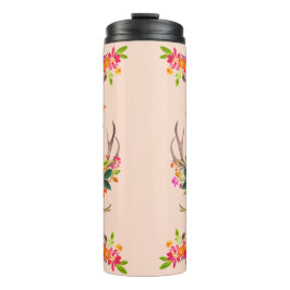 Boho Herfst Rendier Lashers Floral Deer Antlers Thermosbeker