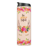 Boho Herfst Rendier Lashers Floral Deer Antlers Thermosbeker (Geroteerd rechts)