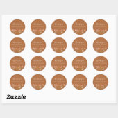 Boho-herfst roestige bloemige bruiloft ronde sticker (Vel)