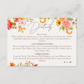 Boho herfst rustiek geschilderd bloemenbruiloft de informatiekaartje (Voorkant)