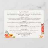 Boho herfst rustiek geschilderd bloemenbruiloft de informatiekaartje (Achterkant)