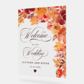 Boho Herfst rustiek geschilderd bloemenbruiloft we Acryl Bord (Hoek)