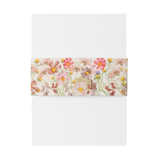 Boho Herfst Rustiek Wildflower Bloemen Beige bruil Uitnodigingen Wikkel (Achterkant Voorbeeld)