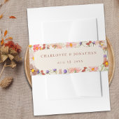 Boho Herfst Rustiek Wildflower Bloemen Beige bruil Uitnodigingen Wikkel