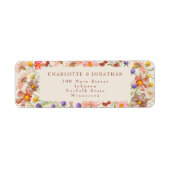 Boho Herfst Rustiek Wildflower Bloemen Huwelijk Etiket (Voorkant)